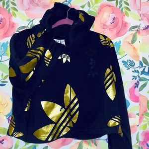 Black & gold Adidas sweater